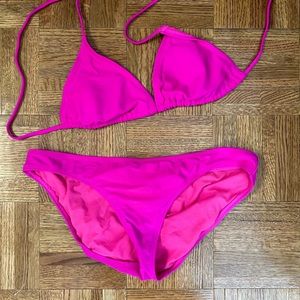 Old Navy Hot Pink String top/medium coverage bottom bikini Size M